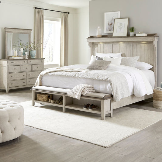 Ivy Hollow - King Mantle Storage Bed, Dresser & Mirror