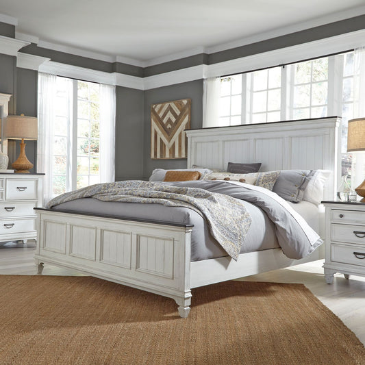 Allyson Park - King Panel Bed, Dresser & Mirror, Night Stand