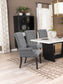Alana Fabric Upholstered Dining Arm Chair Grey