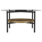 Delfin Round Glass Top Coffee Table Black and Brown