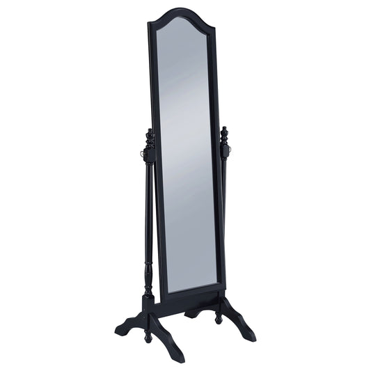 Cabot Rectangular Cheval Mirror with Arched Top Black