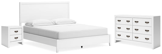 Binterglen California King Panel Bed with Dresser and Nightstand
