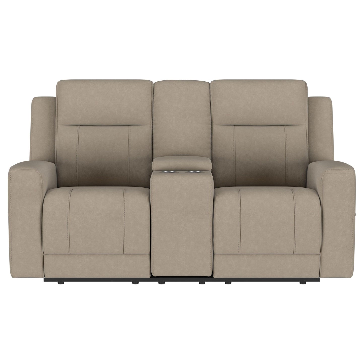 Brentwood Upholstered Motion Reclining Loveseat Taupe
