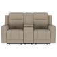 Brentwood Upholstered Motion Reclining Loveseat Taupe