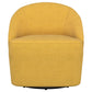 Leon Upholstered Barrel Accent Swivel Chair Mustard Yellow