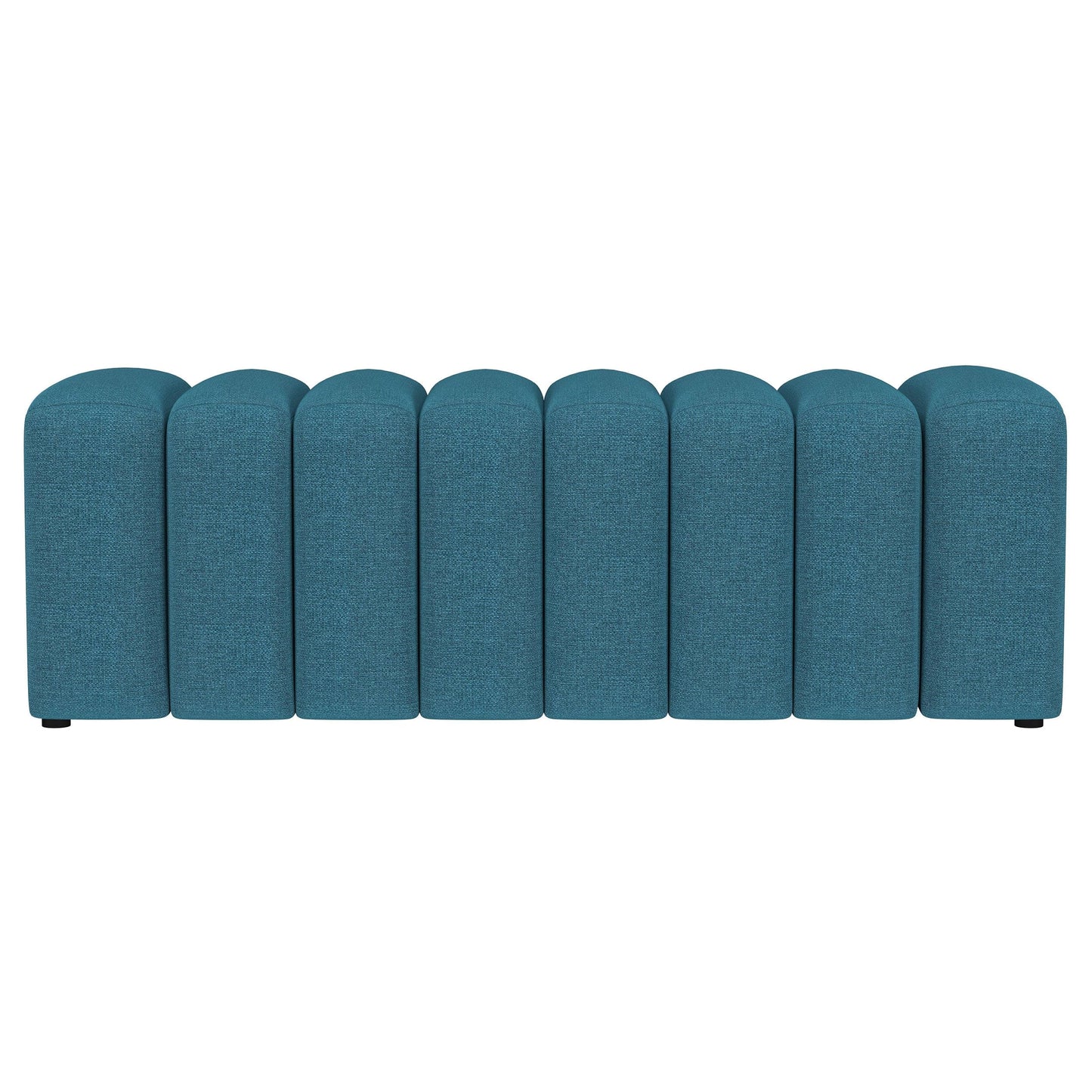 Summer Fabric Upholstered Tufted Accent Bench Peacock Blue