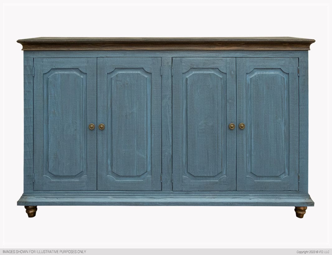 4 Doors Console, Sky Blue Finish