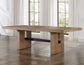 Aubrey Waxed Driftwood 7-Piece 78-96″ Dining Set