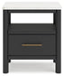 Cadmori King Upholstered Panel Bed with Mirrored Dresser, Chest and Nightstand