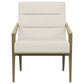 Kirra Upholstered Metal Arm Accent Chair Cream