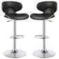 Edenton Upholstered Adjustable Bar Stool Black (Set of 2)