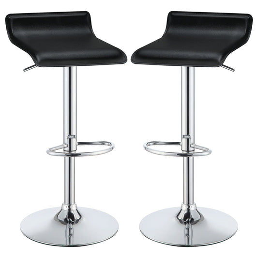 Bidwell Upholstered Adjustable Bar Stool Black (Set of 2)