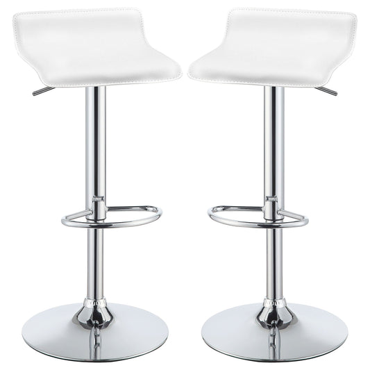 Bidwell Upholstered Adjustable Bar Stool White (Set of 2)