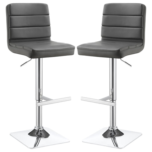 Bianca Upholstered Adjustable Bar Stool Grey (Set of 2)