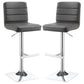 Bianca Upholstered Adjustable Bar Stool Grey (Set of 2)
