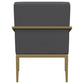 Kirra Upholstered Metal Arm Accent Chair Dark Grey