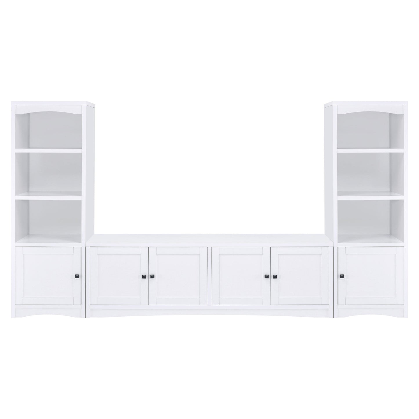 Laughlin 4-door Engineered Wood 78-inch TV Stand White