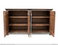 4 Doors Console, Two fixed shelves, White sea finish
