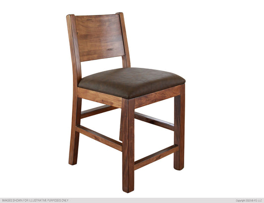Faux Leather Seat 24" Barstool