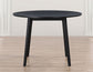 Willow 5 Piece 42-inch Round Dining Set, Black