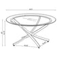 Brooke Round Glass Top Coffee Table Metal Base Brass
