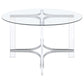 Keeling 47-inch Round Glass Top Acrylic Dining Table Chrome