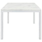 Athena Rectangular 64-inch Faux Marble Dining Table Chrome