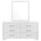 Jessica 6-drawer Dresser with Mirror Cream White
