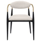 Alexis Fabric Upholstered Dining Arm Chair Beige (Set of 2)