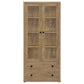 Hawthorne 4-shelf Glass Door Tall Cabinet with Drawers Mango