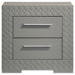 Ives 2-drawer Nightstand Bedside Table Grey High Gloss