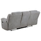 Gilson 3-piece Chenille Upholstered Reclining Sofa Set Grey
