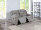 Gilson Chenille Upholstered Reclining Loveseat Grey