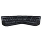 Hewitt Leather Dual Power Reclining Sectional Sofa Black