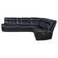 Hewitt Leather Dual Power Reclining Sectional Sofa Black