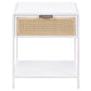 Amherst 1-drawer Radio Weave Cane Metal Bedside Table White