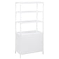 Amherst 3-shelf Radio Weave Cane Metal Accent Cabinet White