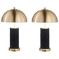 Ferris 23-inch Dome Quilted Table Lamp Black (Set of 2)