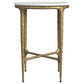 Baldwin Round Marble Top Side Table White and Gold