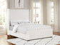 Natasha 65-inch Upholstered California King Bed Cream