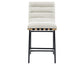 Nicco 24-inch Eggshell Polyester Fabric Counter Stool with Black Iron Base