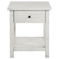 Payne 1-drawer Wood End Table with Shelf Distressed White