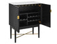 Vida Marble Top WIne Cabinet, Black Finish