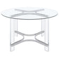 Keeling 5-piece Round Glass Top Acrylic Dining Set Chrome