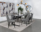 Smith 7-piece Rectangular Ceramic Top Dining Table Set Black