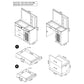 Flora 2-drawer Vanity Set with LED Mirror White High Gloss