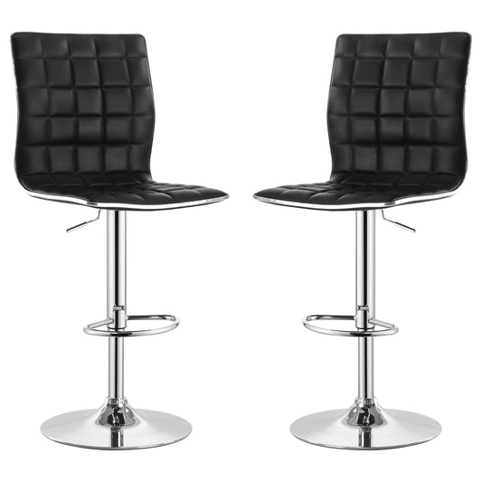 Ashbury Upholstered Adjustable Bar Stool Black (Set of 2)
