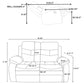 Nova 3-piece Upholstered Padded Arm Sofa Set Dark Grey
