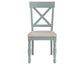Darcy Solid Wood Side Chair, Mint Green and Parchment Finish