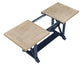 Darcy 64-82″Counter Table with 18-inch leaf, Midnight Blue and Natural Finish